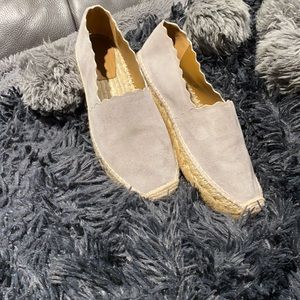 Chloe’ NeutralSuede Espadrilles with Jute Trim
